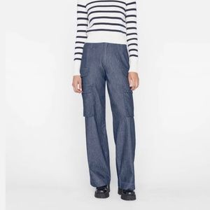 Frame Denim Relaxed Straight Cargo Jeans in color Rinse
